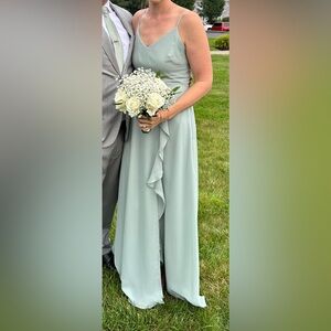 Birdie Grey Theresa Bridesmaids dress Sage Chiffon- size M
